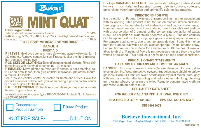 Buckeye Mint Quat Secondary 
Labels, each