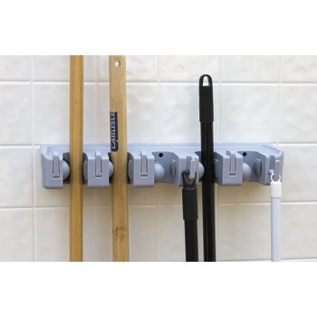 Roll N&#39; Grip Plus Broom, Brush &amp; Mop Handle Holder - 