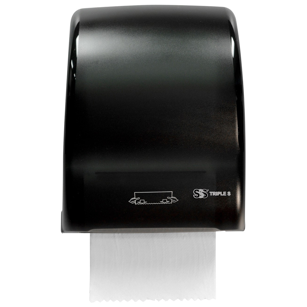 SSS Sterling 8&quot; Universal 
TouchFree Smooth-Cut 
Mechanical Roll Towel 
Dispenser, Black