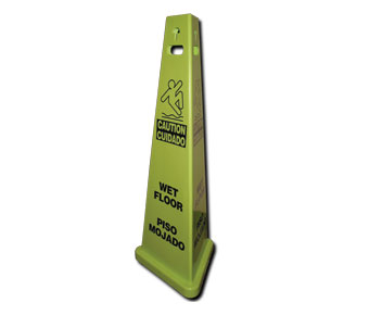 &quot;Wet Floor&quot; English/Spanish 3-Sided Safety Sign