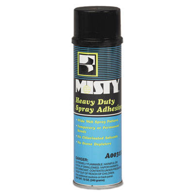 Misty Heavy-Duty Adhesive 
Spray, 12oz, Dries Clear - 
(12/cs)