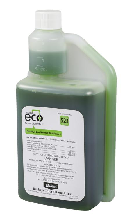 Buckeye ECO S23 Neutral 
Disinfectant, 32oz - (6/cs)