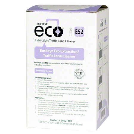 Buckeye ECO E52 Carpet 
Extraction Cleaner, 1.25L - 
(4/cs)