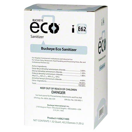 Buckeye ECO E62 Sanitizer, 
1.25L - (4/cs) 