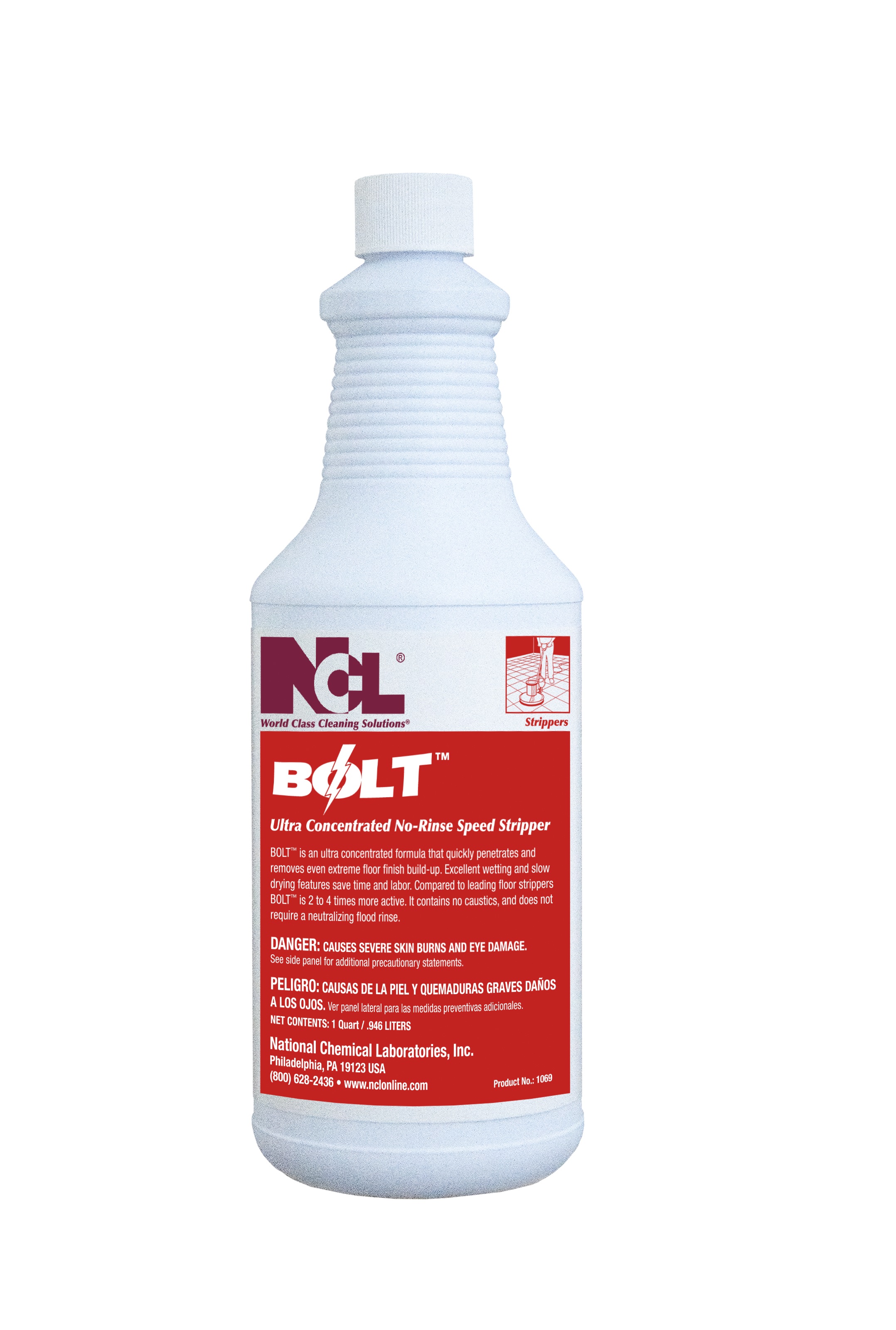 NCL Bolt Ultra Concentrated 
No-Rinse Speed Stripper - 
(12qts/cs)