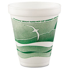 Dart Horizon 12oz Foam Cup,  Printed, Green/White - 