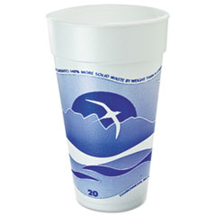 Dart Horizon 20oz Foam Cup,  Printed, Blue/White - 