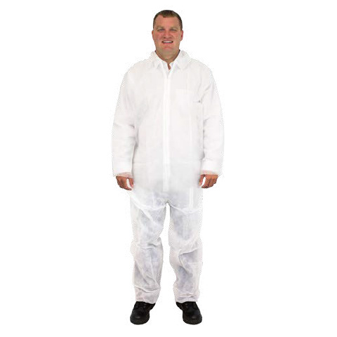3XL White Breathable
Microporous Coverall, Elastic
Wrists &amp; Ankles, Individually
Bagged, 25/cs
