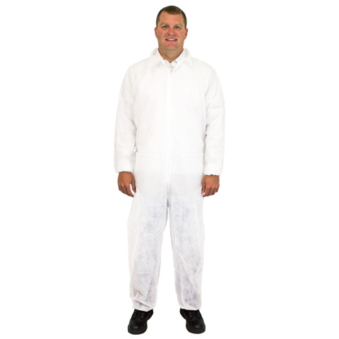 2XL White Breathable Microporous Coverall, Elastic