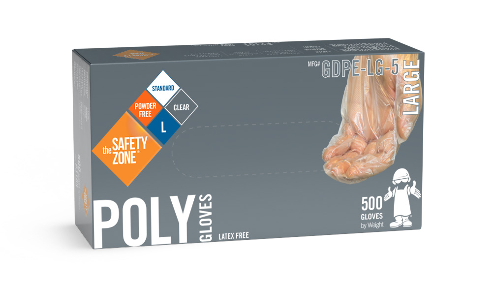 Polyethylene Clear Powder Free  Gloves, Medium, 500/bx, 