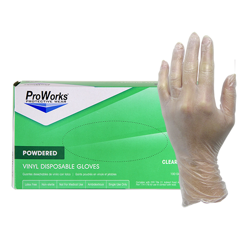ProWorks Large Vinyl,  Industrial, Powdered Gloves, 