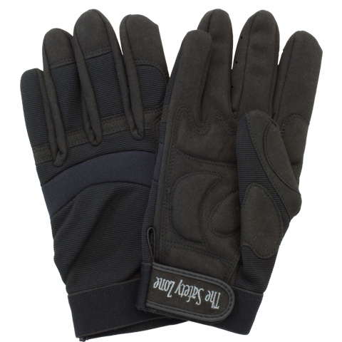 Black High Dexterity with
Stretch Nylon Back &amp;
Vibration Absorbing Palm
Mechanics Gloves, X-Large