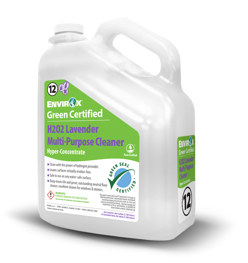 Envirox Absolute Green 
Certified H2O2 Lavender 
Multi-Purpose CLeaner 
Hyper-Concentrate, 1gal - 
(2/cs)