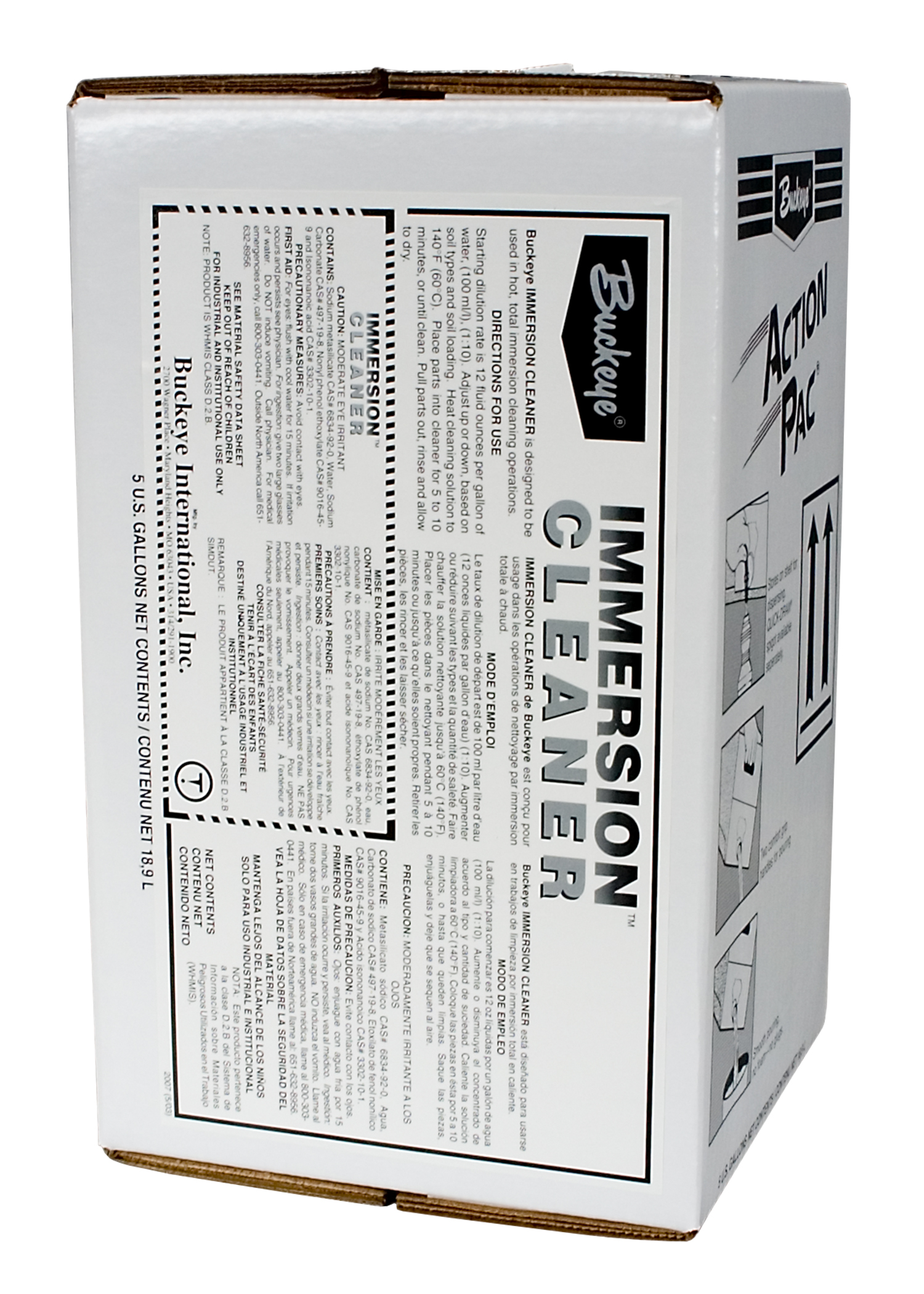Buckeye Immersion Cleaner 
Concentrated Metal Cleaner - 5 
Gal. Action Pac