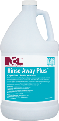 NCL Rinse Away Plus Carpet
Rinse/Residue Neutralizer -
(4gal/cs)