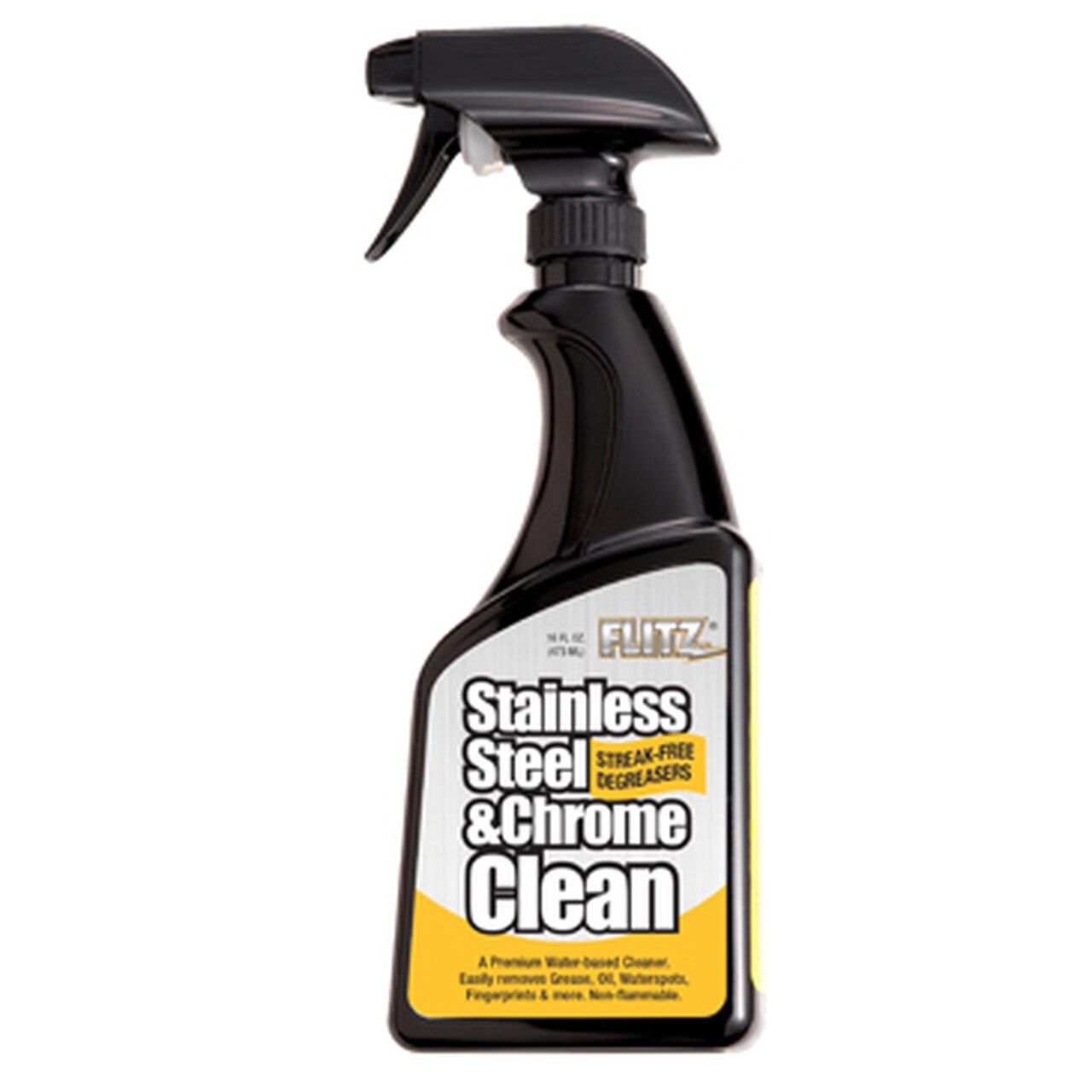 Flitz Stainless Steel &amp;
Chrome Cleaner/Degreaser,
16oz - (6/cs)