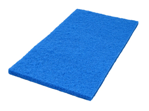 14&quot; x 28&quot; Blue Scrubbing Floor  Pads - (5/cs)