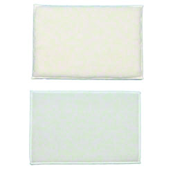 14&quot; x 20&quot; Microfiber Floor Pad - White - Velcro - (2/cs)