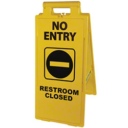 &#39;No Entry/Restroom Closed&#39; 2X4 Floor Sign (each)